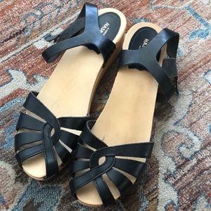 NEW SWEDISH HASBEENS low heel black sandals